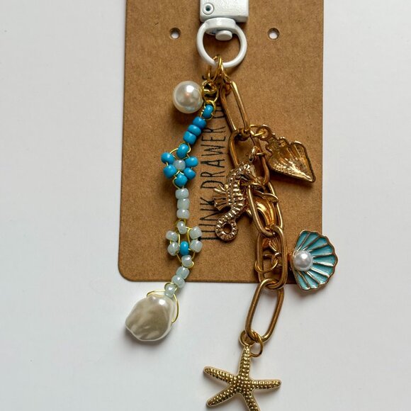 Handmade Beach Beaded Keychain - Picture 2 of 2
